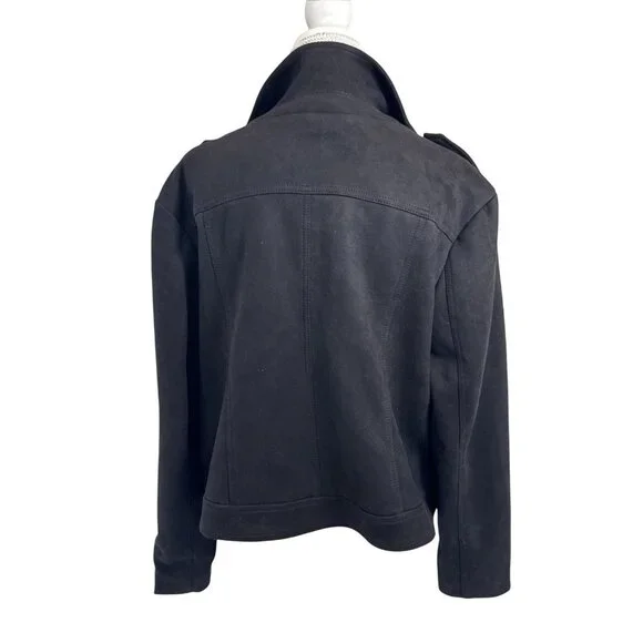 Philosophy Black Womens Motorcycle Jacket 2X Polyester Spandex Blend - Picture 3 of 8